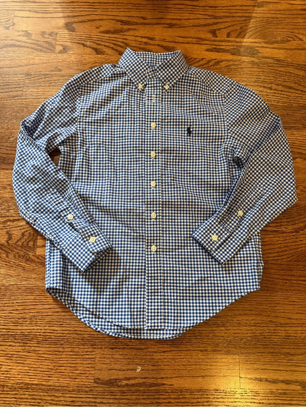 NWOT Polo by Ralph Lauren Blue Gingham Button-Down Shirt Sz 8